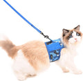 Tactical Kitty Harness and Leash for Walking Escape Proof Breathable Mesh Fabric, Ocean Camo, X-Small, Adjustable Cat Walking Jackets, Padded Stylish Cat Vest