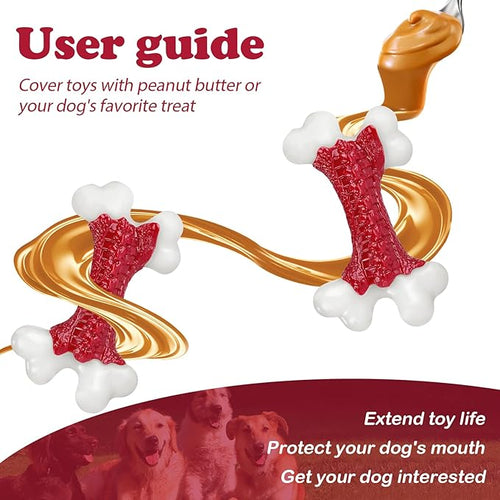6-Pack Tough Dog Toys, Toys for Aggressive Chewers Large Breed, Chew Dogs, Bone Toy Nylon Dogs Almost Indestructible