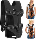 Lukovee Dog Backpack Carrier, Legs Out Easy-fit Dog Front Carrier for Small Medium Dogs, Adjustable Hands Free Dog Chest Carrier for Hiking Cycling (B,Medium)