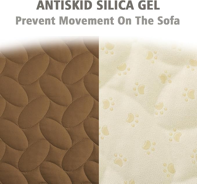 Ameritex Waterproof Pet Bed Cover Anti-Slip Dog Bed Blanket for Sofa and Furniture Waterproof New Pattern Design (Camel, 82x102 Inch (Pack of 1))