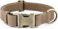 Plutus Pet Genuine Leather Dog Collar – Adjustable Pet Collar with Quick Release Metal Buckle, Soft Real Leather for Small Medium Large Dogs, Heavy Duty & Skin-Friendly (Ash Brown, L)