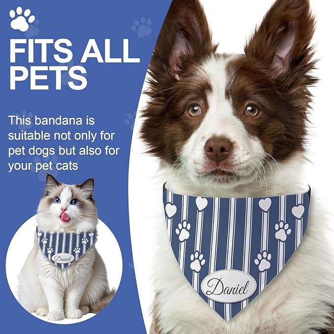 Personalized Dog Bandana Custom Name & Design, Premium Custom Dog Bandana for Small Medium Large Dogs, Soft Fabric Pet Scarf Personalized Pet Accessories Gift (Premium Elegant, Small)