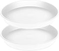 2 Pack of 10 inch Plant Saucer Gray, Heavy Duty Plastic Plant Saucer 10 inch Round, Durable Plant Tray for Pots, Plant Saucers for Indoors, Plant Trays for Planter 9"/10" (10", White)