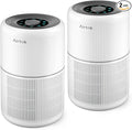2 Pack Air Purifier for Home Bedroom with H13 True HEPA Filter for Smoke, Smokers, Dust, Odors, Pollen, Pet Dander | Quiet 99.9% Removal to 0.1 Microns | White Available for California