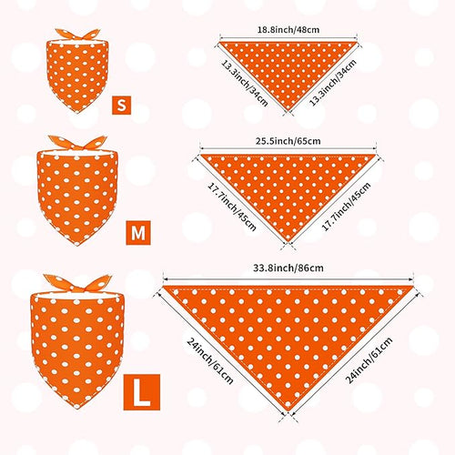30 Pcs Polka Dot Dog Bandanas for Small Dogs Medium Stitch Dog Bandana Bulk Reversible Print One Side Large Polyester Scarves Party Grooming M
