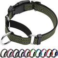 Martingale Dog Collar, Adjustable Nylon Reflective Collar with Quick Release Buckle (Forest Green, Medium)
