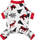 Fitwarm Reindeer Dog Christmas Pajamas, Winter Doggy Clothes for Small Dogs Boy Girl, Fleece Dog Onesie with Feet, Holiday Pet Outfit, Black, White, Red, XS