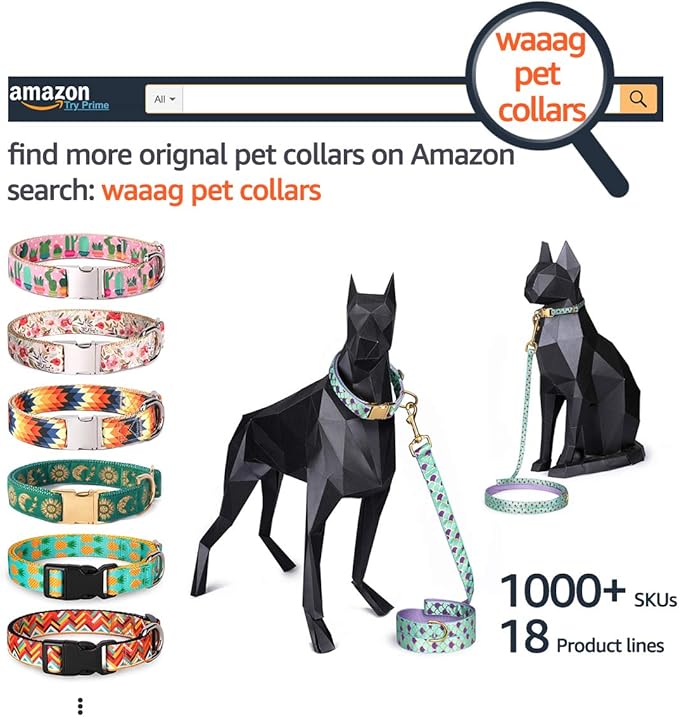 WAAAG Cat Collars, Gold Moons and Stars Cat Collar, Safety Breakaway Cat Collar, Glow in The Dark (Kitten 6.5"-10" Neck, Royal Blue)