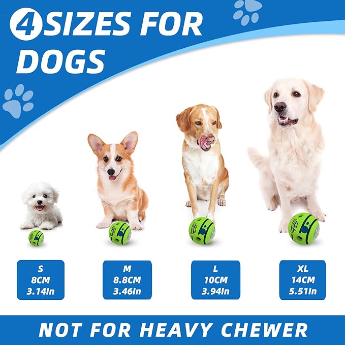 Interactive Puzzle Dog Treat Ball, Treat Dispensing Enrichment Dog Toys Ball, XL, 5.51 in (14 cm)