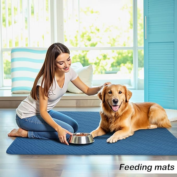 hyha Waterproof Dog Blanket, Soft Pet Bed Blankets, Waterproof Sofa Couch Cover for Dogs Washable, Reversible Pet Couch Covers for Sofa Furniture (82x82 Inch, Navy Blue/Blue)