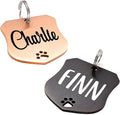 Ultra Joys Dog Tags Personalized for Pets - Hollow Paw Custom Pet ID Tag - Engraved Dog Tag for Small, Large Dogs - Small Badge in Black