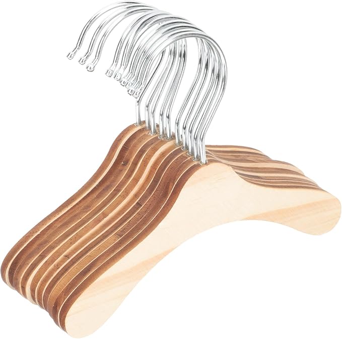 Wooden Pet Hangers for Small Dogs and Cats, 6.3 Inch Solid Wood Daily Clothes Hangers, Portable Household Pet Accessory for Dog and Cat Clothing Storage