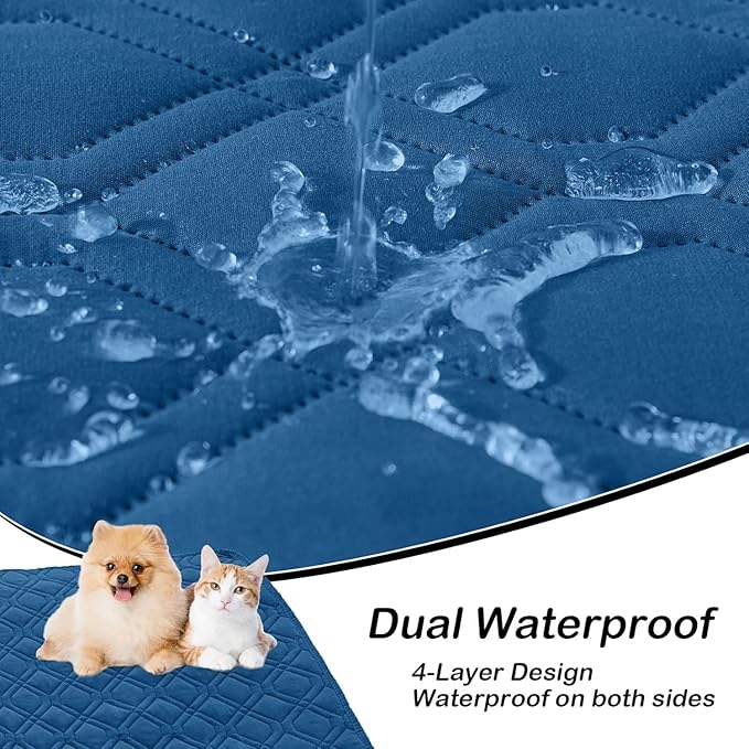hyha Waterproof Dog Bed Blanket, Soft Pet Blankets, Waterproof Couch Cover for Dogs, Reversible Sofa Covers Washable for Furniture (30x70 Inch, Navy Blue/Navy Blue)