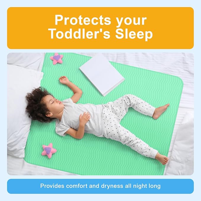 GREEN LIFESTYLE® Washable Underpads - Heavy Absorbency Reusable Bedwetting Incontinence Pads for Kids, Adults, Elderly, and Pets - Toddler Mattress Pads for Bed, Sofa, Floor (Pack of 2 - 30x34)