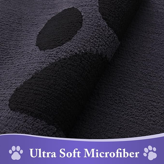 Buganda Dog Door Mat for Muddy Paws, Absorbent Dirt Trapper Non Slip Indoor Doormats, Washable Low-Profile Mat for Mud Dogs, Entryway Carpet for Inside Floor (47x32 Inches, Black)