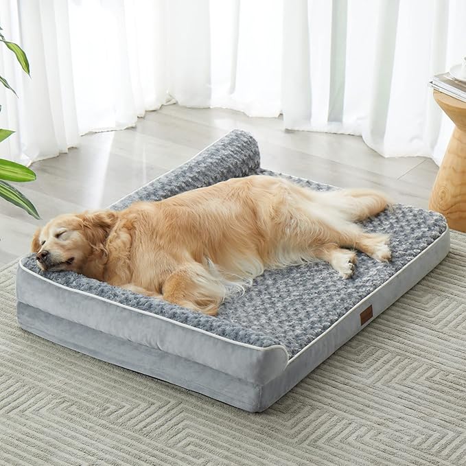 BFPETHOME Orthopedic Dog Beds for Large Dogs-Waterproof Sofa Dog Bed with Removable Washable Cover, Big Pet Bed with Waterproof Lining and Nonskid Bottom,Pet Bed for Large Dogs
