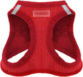 Best Pet Supplies - All Weather Plush, Reflective, No Pull Harness for Small, Medium Dogs, Cats - Secure with Hook & Loop Fastener, Buckle, Double D-Rings - Red Corduroy, M