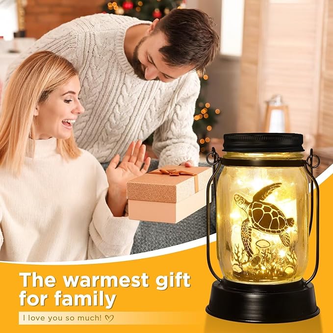 kyoryuger Sea Turtle Gifts for Women/Men Turtle Lovers Solar Lantern Mom Birthday, Mothers Day, Solar Garden Decoration Outside for Yard, Patio,Backyard,Porch