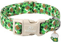 St Patricks Day Dog Collar for Small Dogs - Green Beer Shamrock Dog Collars for Boys&Girls Dogs, Adjustable Irish Clover Puppy Collar with Quick Release Buckle XS