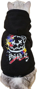 QWINEE Cartoon Bear Print Cat Hoodie Breathable Stretchy Sweatshirts with Hat Warm Cat Clothes for Small Medium Large Cats Dogs Multicolor M