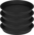 4 Pack of 18 19 inch Plant Saucer Drip Tray, Heavy Duty Large Deep Plant Saucers for Pots, Bath Baths Bowl, Plastic Flower Planter Water Trays for Indoors Outdoor (19", Black)