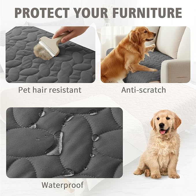 Ameritex Waterproof Pet Bed Cover Anti-Slip Dog Bed Blanket for Sofa and Furniture Waterproof New Pattern Design (Darkgrey, 30x90 Inch (Pack of 1))