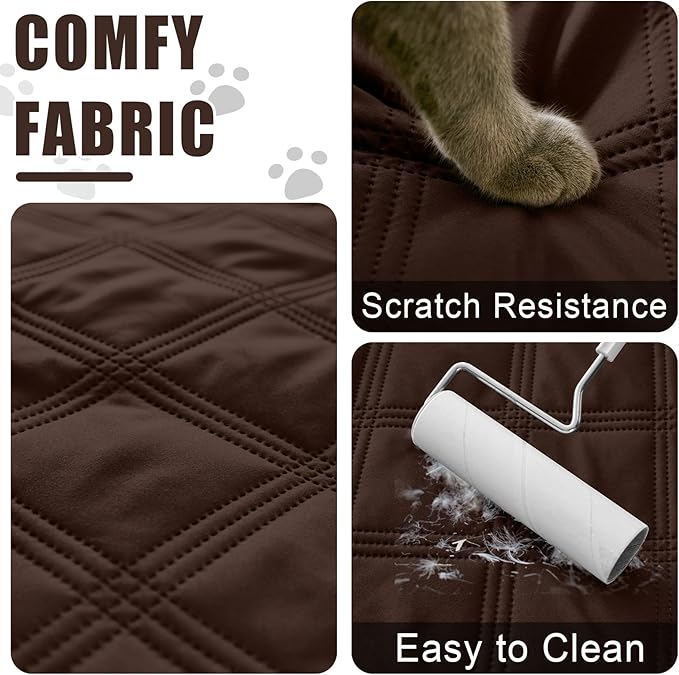 Smiry Waterproof Dog Bed Cover Blanket 68x82, Soft Reversible Pet Blanket, Washable Leakproof Cats Dogs Couch Cover for Sofa, Couch, Furniture, Chocolate/Chocolate