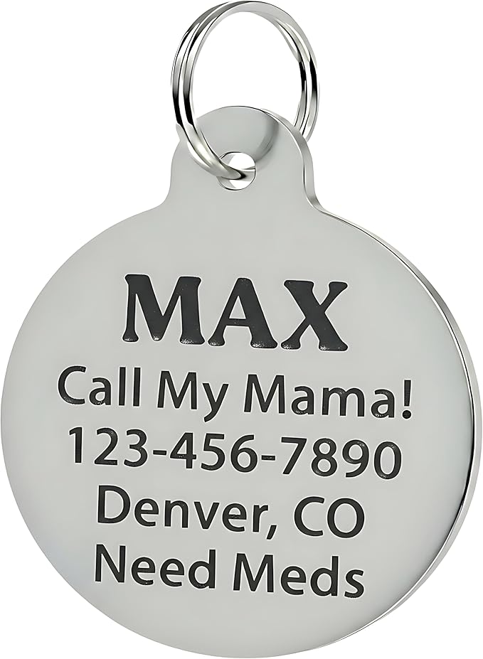Bad Tags Personalized Dog and Cat ID Tags in 25+ Designs and 2 Sizes - 5 Lines of Custom Engraved Text - Funny Cute Personalized Pet Tags (Crotch Goblin, Small (1 inch))