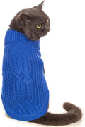 Stretchy Cat Sweater - 17 Colors & 6 Sizes | Snug Winter-Ready Knit for Boy/Girl Cats & Kittens(Dark Blue, X-Small)
