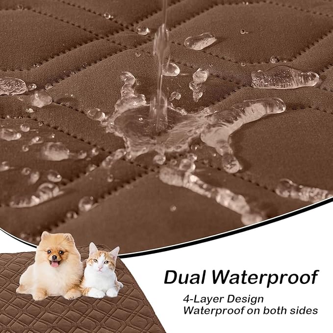 hyha Waterproof Dog Bed Blanket, Soft Pet Blankets, Waterproof Couch Cover for Dogs, Reversible Sofa Covers Washable for Furniture (40x70 Inch, Brown/Brown)