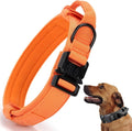 Tactical Dog Collar, Adjustable Military Training Nylon Dog Collar with Control Handle and Heavy Quick-Release Metal Buckle for Small Medium Large Dogs, Orange M