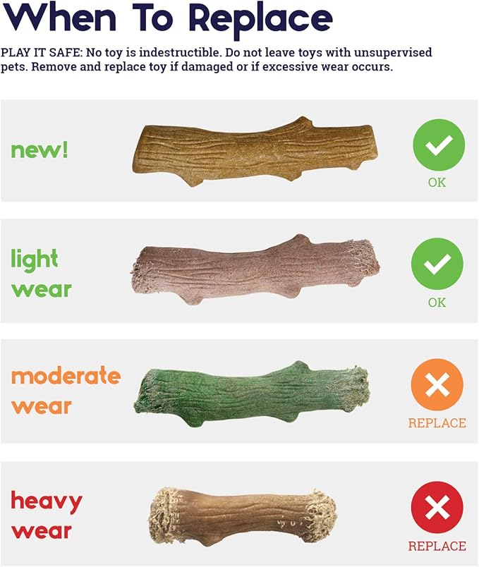 Petstages Outward Hound Super Dogwood Durable Dog Chew Toy, Small - Long Lasting Chew Sticks Made of Natural Wood - USA Made