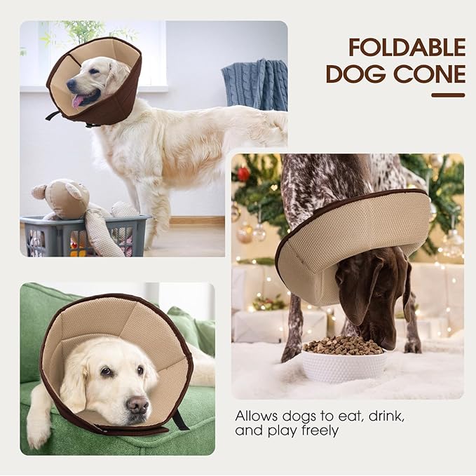 Dog Cone Collar After Surgery, Soft Cone for Small Dogs to Stop Licking, Adjustable Elizabethan Collar for Dogs, Lightweight Breathable Dog Recovery Cones for Wound Healing & Hot Spots
