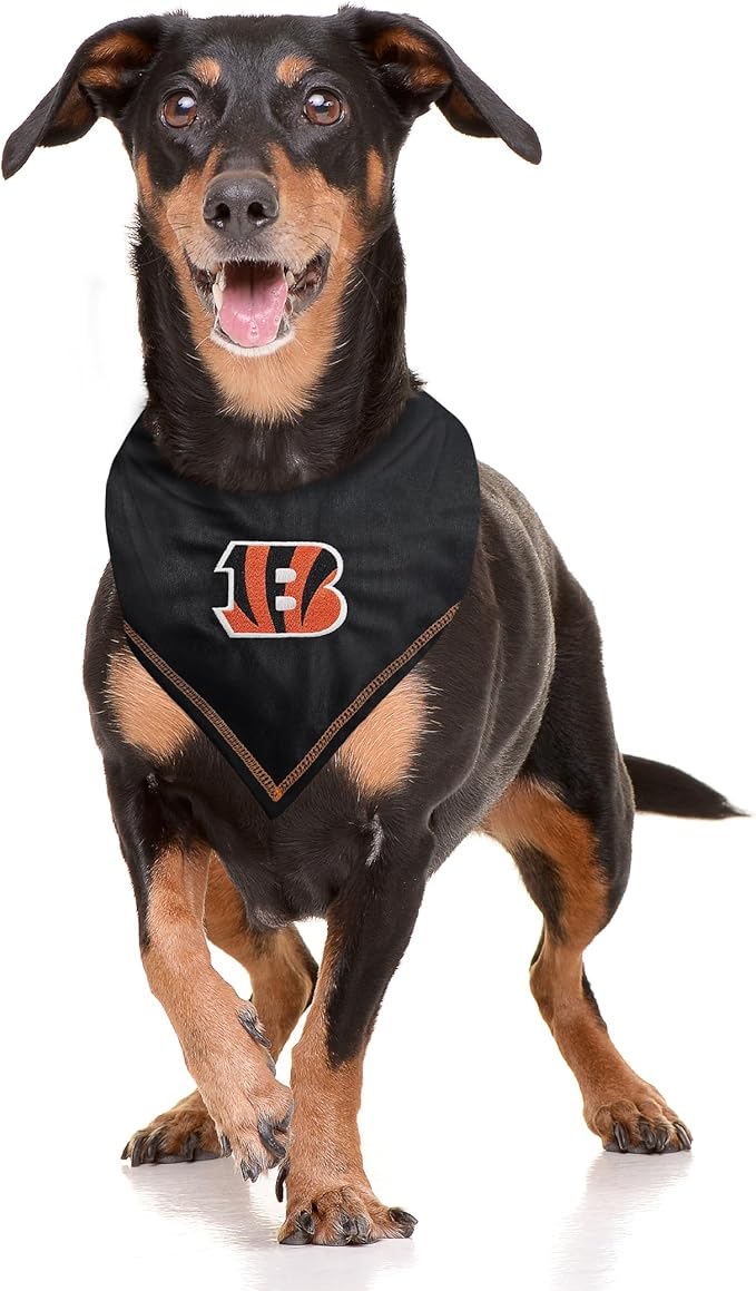 Pets First NFL Cincinnati Bengals TIE Bandana, Small/Medium. Dog Bandana Scarf Bib for Pet Cat Dog. The Ultimate Game-Day, Party Bandana