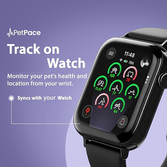 NEW Dog Health Monitor V3.0 by PetPace – AI Smart Collar with 24/7 Vital Signs, Pain & GPS Tracking, Telehealth AskaVet & Share With Your Vet, Smartwatch Sync – Subscription Required (Small)
