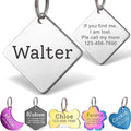 Anavia Personalized Pet ID Tags, Stainless Steel Glossy Laser Engraved Dog Cat Collar Name Tags, Multiple Colors Shapes Sizes (Diamond, Small)