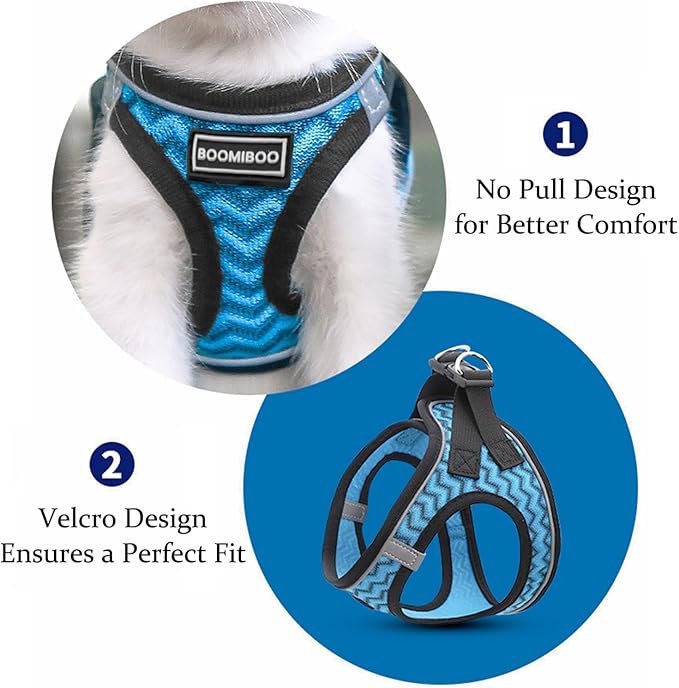 Dog Harness with Leash Set, No Pull Adjustable Reflective Step-in Puppy Pet Vest Harnesses for Small Medium Large Dogs and Cats,Grey XL