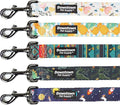 Downtown Pet Supply 5ft Heavy-Duty Dog Leash - Padded Comfort Handle & Stainless Steel Fastener - Durable Dog Training Leash - Floral - 1in Wide