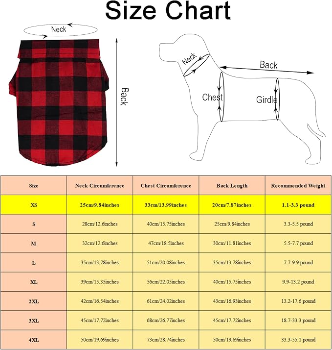 Tongcloud 3 Pack Plaid Puppy Cat Shirt Cute Cat Shirt Dog Shirt for Extra Small Dogs Cats Birthday Party and Holiday Photo