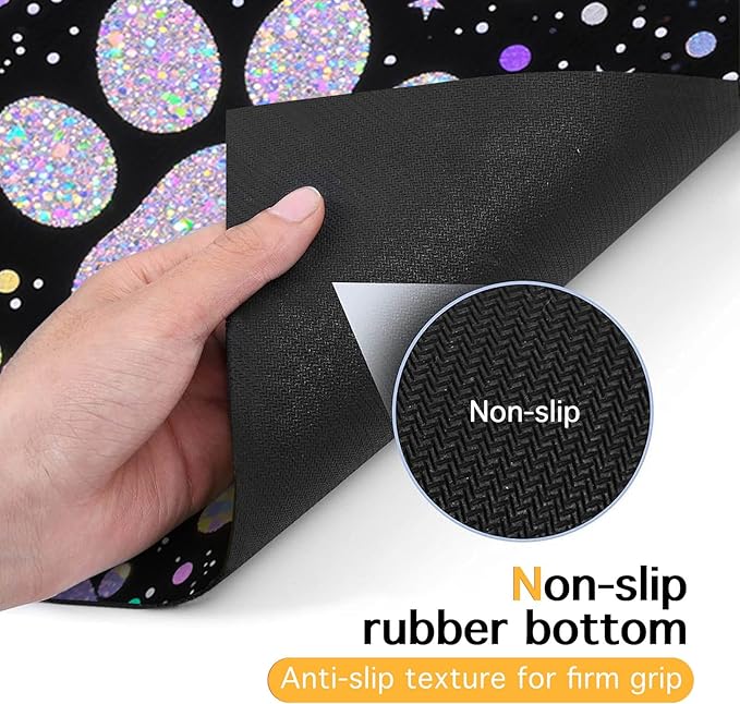 Pet Feeding Mat 24x16 inch Glitter Paw Print Pet Bowl Placemat Non Slip Floor Mat for Food and Water Indoor Pet Feeding Station Cute Meal Pad for Small Cats and Dogs Kitchen Use