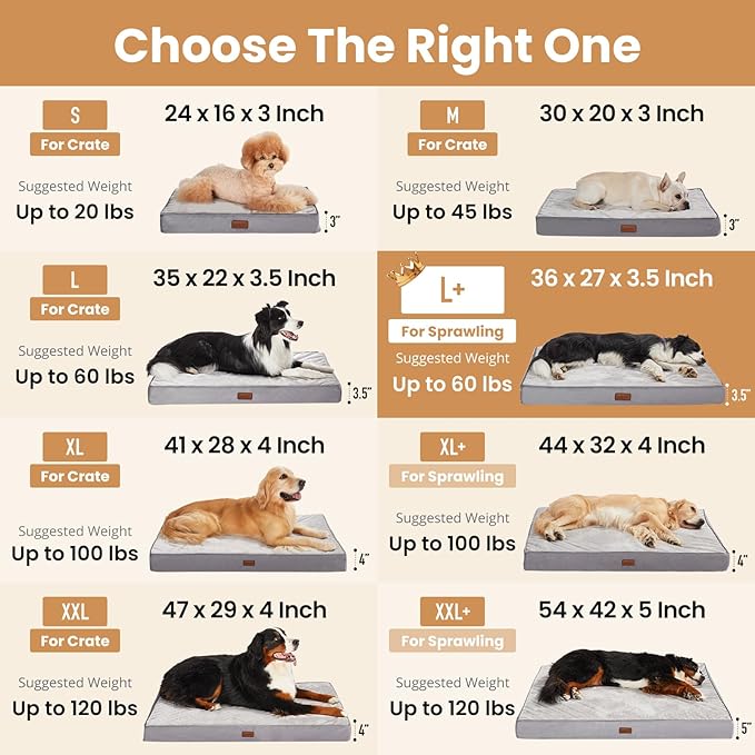 OhGeni Orthopedic Waterproof Dog Bed for Medium Large Dogs, Machine-Washable Removable Cover in Easy-Clean Fabric, High Density Foam & Easy-Carry Handle, Wider and Larger, 36 inch (Pink)