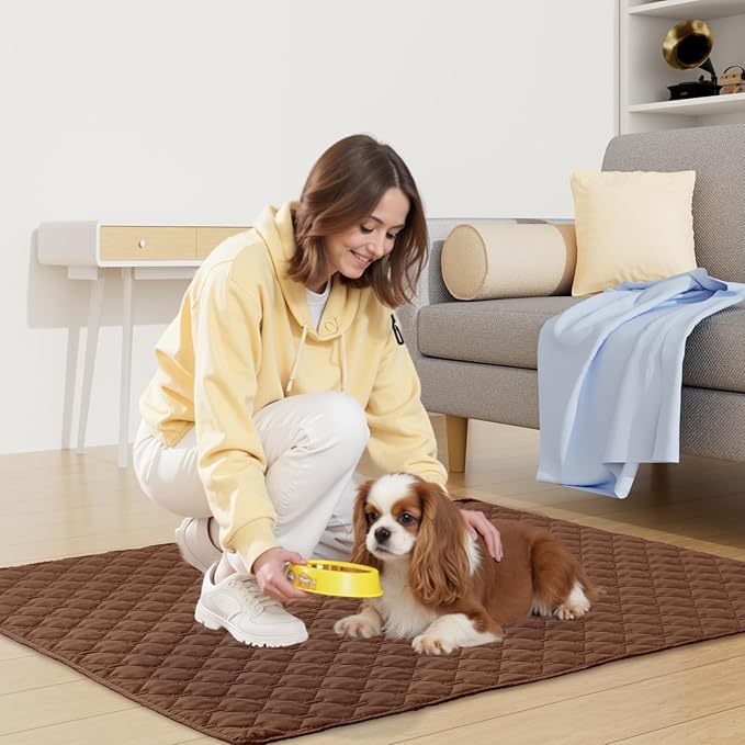 Smiry Waterproof Dog Bed Cover Blanket, Soft Reversible Pet Blanket, Washable Leakproof Cats Dogs Couch Cover for Sofa, Couch, Furniture (40x50 Inch, Brown/Chocolate)