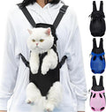Pet Carrier Backpack, Adjustable Pet Front Carriers for Small Medium Dogs Cats 5-18 Lbs, Legs Out, Dog Cat Carrier Backpack for Hiking,Camping,Traveling,Cycling (Black,Large（Fit:10-18lb）)