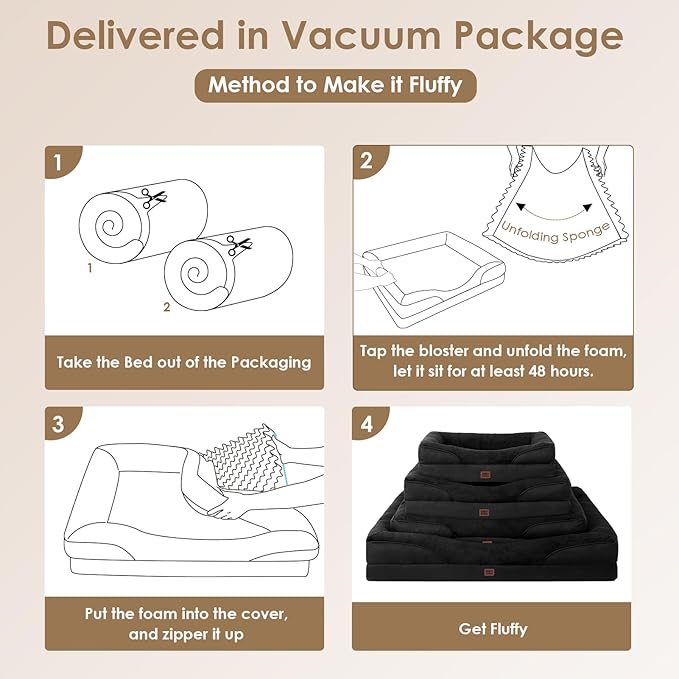 EHEYCIGA Orthopedic XL Dog Bed for Large Sized Dog, 42x30x7.5 Inch Extra Large Memory Foam Dog Couch Bed with Sides, Waterproof Liner & Washable Removable Cover, Bolster Pet Sofa, Black