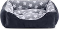 GASUR Medium Dog Beds for Medium Size Dogs, Orthopedic Dog Bed Sofa, Washable Pet Beds Cuddler Anti-Slip Bottom, Soft Calming Sleeping Warming Puppy Bed (M (30"x 24"x 9"), Black)