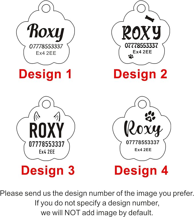 EDSG Cat Dog Tags Personalized for Pets, Dog Name Tags Cat Name ID Tag, Engraved Dog Tags Dog ID Tags Small Glitter Bling ID Tag Paw Print for Cat Pet Dog Puppy(Red,Design 4)