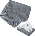 Dog Bed Covers Soft Plush Replacement Washable, Waterproof Pet Mattress Bed Liner Grey 54x44 Inches, for Dog/Cat, Cover Only
