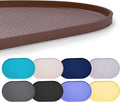 Hubulk 100% Waterproof Silicone Pet Feeding Mat with Raised Edge for Food and Water, Dog Bowl Mats, Cat Bowls Placemat with High Lip Protects Floor for Cats and Dogs (Brown, 16" L x 10" W)
