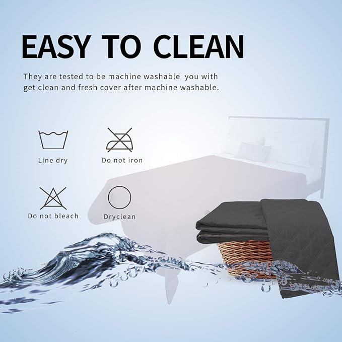 Easy-Going 100% Waterproof Dog Bed Cover, Non-Slip Pet Blanket for Furniture, Washable Couch Cover, Repleasement Sofa Cover (96x82 in, Dark Gray)