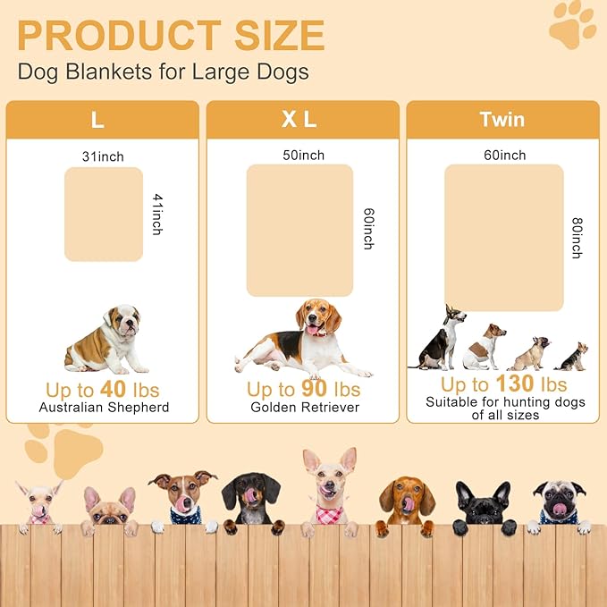Soft Dog Blankets for Large Dogs & Cat Flannel Blanket Washable, 1 Pack 3 Premium Pet Mat Throw Cover for Kennel Crate Bed, Cute Paw Pattern,Gifts Puppy Essentials,41x31 inch,Grey